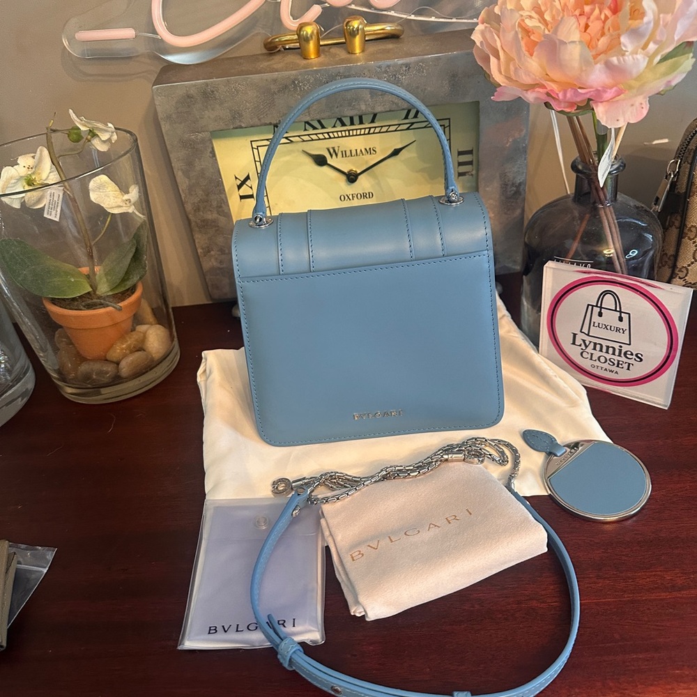 ❌SOLD❌Authentic Bvlgari Serpenti Forever Top Handle Bag – Turquoise Blue - Picture 4 of 12